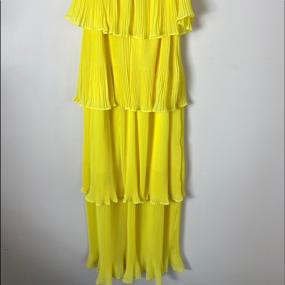 Women's Yellow Tiered Floral Maxi Dress Size Small - Picture 7 of 12